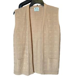 Vintage Milrank California Tan Sweater Vest Grandma 90s Made In Usa